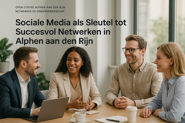 Groep mensen die netwerken via sociale media in Alphen aan den Rijn
